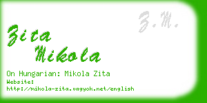 zita mikola business card